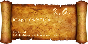 Klepp Odília névjegykártya